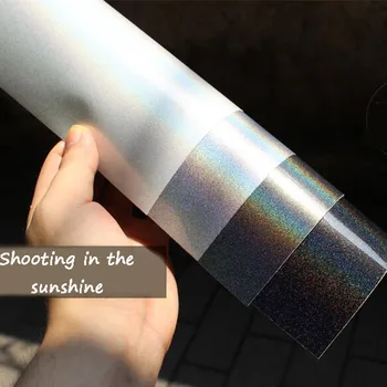 60 cm/75 cm X152cm Holografické Laser Rainbow Lesk Nálepky Listy Obtlačky Lesklý Vinyl Zábal Auto Styling Balenie Odtlačkový Filmy
