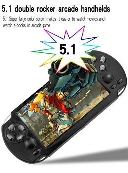 Coolbaby X9S 5.1 palcový Retro Prenosné hracie konzoly Podpora TF kariet Rozšíriť Postavený v roku 3000 Hra Pre PSP PS1 Arcade MD Hra