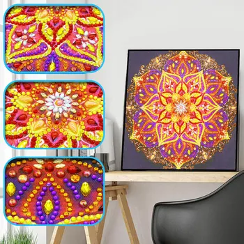 Špeciálne Tvarované Vyšívanie Diamond Výšivky Maľovanie Oheň Mandala 5D DIY Plná Živice Cross Stitch Mozaiky Domova Diamond Darček