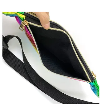 2019 Nové Farebné Laserové Fanny Hrudník Pás Taška Módu Veľkú Kapacitu Ženy Kožený Pás Pack Ramenný Crossbody Taška
