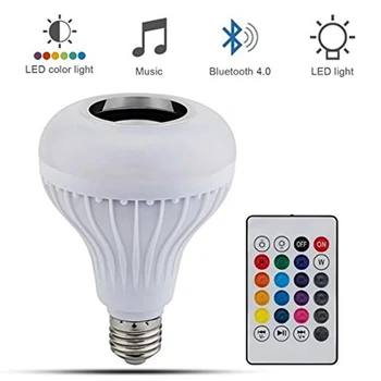 Bezdrôtové LED Žiarovky Reproduktor RGB, Inteligentný Hudobný Žiarovka E27 Základnej Farby s Diaľkovým ovládaním pre Strany, Domáce Dekorácie urob si sám