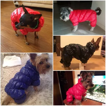 Petalk Modrá/Čierna/Červená Pet Oblečenie Zimné Psa Jumpsuit Remienky Pet Celkový Náter Pre Malé Veľké Psy Hrubé Bavlna Pet Oblečenie