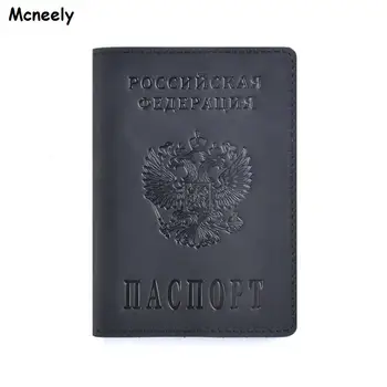 Nové Originálne Kožené Pas Kryt pre Rusko Pevné ID&Kreditnej Karty Držiteľ Business Pas Prípade Unisex Cestovné Peňaženky Prípade