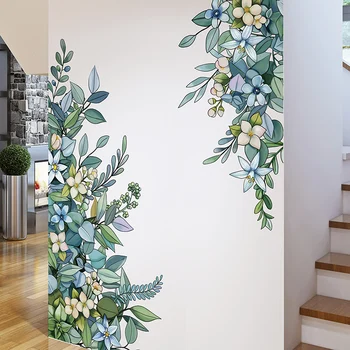 [shijuekongjian] Zelená Rastlina Listy Samolepky na Stenu DIY Kvety Stenu pre Obývacia Izba Kuchyňa Domáce Dekorácie Príslušenstvo