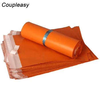 100ks/Veľa Oranžovej Farby, Plastové Obálky 8 Veľkostiach Prepravné Tašky Mailer Nepremokavé Kuriérska Doprava Obálky Zahustiť Post Tašky