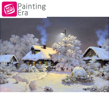 2020 Era Snehu V Zime Vyšívanie Diamond Maľovanie Krásna Krajina, Diamond Výšivky Všetky Vŕtať Drahokamu Mozaiky Obrázok