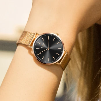 Relogio Feminino 2021 LIGE Jednoduché Ultra tenké Ženy Hodinky Top Značky Luxusné Dámske Náramkové hodinky Bežné Ikony Všetky Ocele, Quartz Hodiny