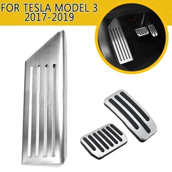 Zliatina hliníka Nožný Pedál Pre Tesla Model 3 2016 - 2019 Urýchľovač plynné Palivo Brzdový Pedál Zvyšok Pedál Podložky, Rohože Kryt Auto Styling