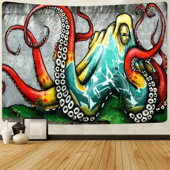 Simsant Octopus Gobelín Mandala Morského Života Japonskom Štýle Art Stene Visí Tapisérie pre Obývacia Izba Domov Koľaji Dekor