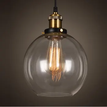 Vintage Prívesok Svetlá Americkej krajiny tvorivé sklenený Prívesok Žiarovka E27 Edison Žiarovky Jedáleň Kuchyňa Domov Jednoduché Čítanie