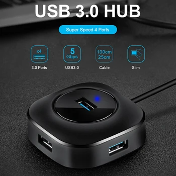 USB Rozbočovač USB 3.0 Hub 2.0 Multi USB Rozbočovač Adaptér 4 Porty Rýchlosť Mini Viaceré 3 Obyv. usb3.0 Port USB HUB-Rozbočovač Expander Pre Notebook