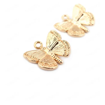 (33558)10PCS 11*10 MM 24K Gold Farbe Mosadze Motýľ Charms Prívesky Vysokej Kvality Diy Šperky Zistenia Príslušenstvo veľkoobchod