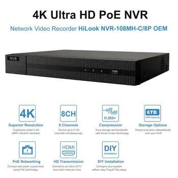 Hikvision OEM 8CH 4K NVR Auta 4/6/8pcs 8MP POE IP Security System 4K IP Kamera Indoor/Outdoor IP66 Plug & Play 2.8 mm Hik-Pripojenie