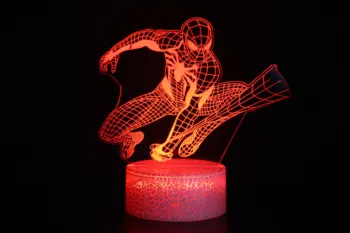 Marvel Avengers Spider Man, Akčný Obrázok 3D LED Lampa Farebné Nočného Spider-man Model Hračky pre Deti Nový rok Vianočný Darček