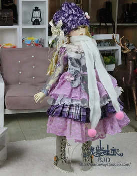 1/4 1/3 rozsahu BJD šaty+čiapka+šál nastaviť na BJD/SD oblečenie bábiky príslušenstvo,ktoré Nie sú zahrnuté bábiku,topánky,parochňu,a príslušenstvo 18D1593