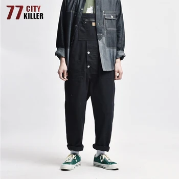77City Vrah Multi-vrecku Kombinézy Mužov Cargo Práce, Náprsníkové Nohavice Muž Bežné Streetwear Mens Joggers Multifunkčné Kombinézy