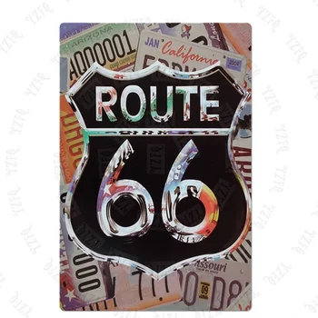 Route 66 Auto Kovové Značky Ošumelé Elegantné Doska, Kov Vintage Stenu Music Bar Garáž Home Art Motocykel Plavidlá Dekor 30X20CM XP-78A
