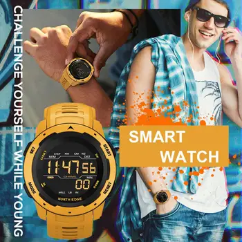 Digitálny Smartwatch Nepremokavé Smart Hodinky Šport Muži Ženy Fitness Tracker Smart Hodiniek Čierna/Žltá Na SEVERNOM OKRAJI 2020 Hot