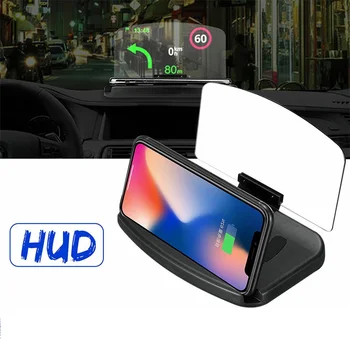 Qi Bezdrôtovú Nabíjačku 5W/10W Navigáciu Auto HUD Haed Doske Displeja Plnenie Pad Telefón Stojan pre iPhone pre Samsung huawei