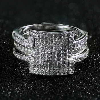 Originálny Dizajn 925 sterling silver módne luxusný svadobný prsteň zásnubný prst prsteň veľkoobchod šperky R4616S