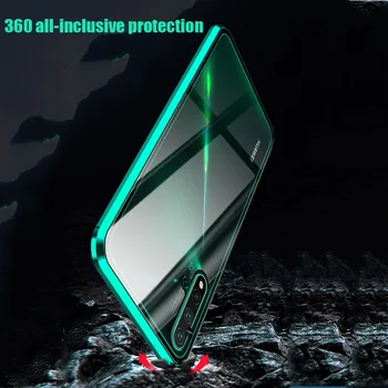 Obojstranný Tvrdeného Skla Magnet pre Samsung S20 Ultra S8 S9 S10 Plus Note9 10 A10 A30 A50 A71 360Full Ochrany Flip Cover