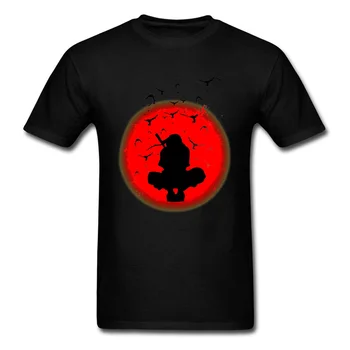 Naruto T-shirt 2019 Mužov Tričko Uchiha Itachi T Shirt Ninja Zabijak Topy Japonské Anime Streetwear Black Red Nadrozmerné Bavlna Tees