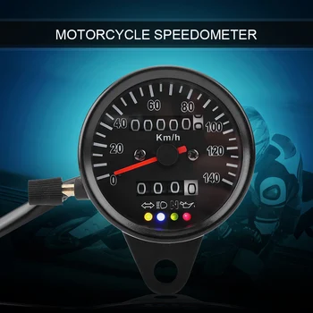Univerzálne Motocyklové Rýchlomer počítadlo kilometrov 12V Motocykel Dual Speed Meter s LED Indikátor Rýchlomer Motocykel