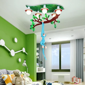 Cartoon tvorivosti opice stropné lampy, detská izba Chlapec Dievča Spálne teplo ochrana očí LED stropné svietidlo doprava zadarmo