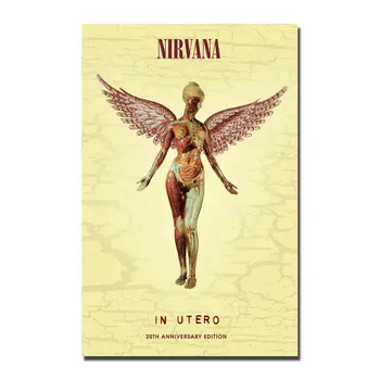Nirvana v utero Hodvábna Tkanina Stene Plagát Art Decor Nálepky Svetlé
