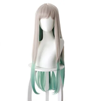 Wc-Viazané Hanako-kun Nene Yashiro Parochňu 80 cm Dlhé Rovné Syntetické Vlasy pre Anime na Kostým Party Parochňu Sivá Gradient Zelená