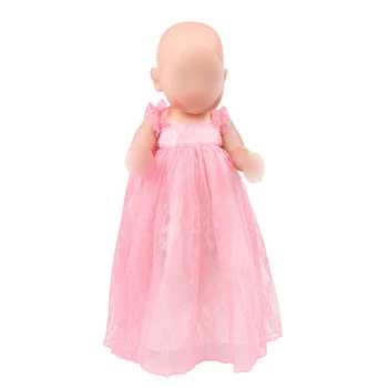 Bábiky oblečenie 43 cm bábiky baby čipky šaty multi-farebné voliteľné fit 18-palcové Dievča, bábiky, oblečenie, príslušenstvo f432-f436