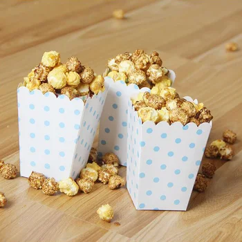 (7x5x11.5cm)Ružová Bodka papier popcorn box svadby, narodeniny, party snack box dievčatá prospech ružová popcorn box deti strany popcorn box