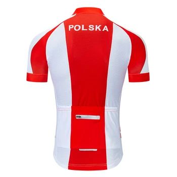 2019 Poľsko Nový Tím polska Cyklistické Dresy na Mieru Road Horské Preteky Top max búrka Reflexné zips 4 vrecku