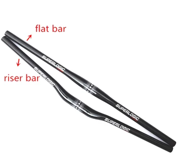 Superlogic karbonových vlákien MTB riadítka bicykla časti požičovňa bar cyklistické 3 k dokončiť 31.8*700/720/760mm ploché bar stúpačky riadidlá