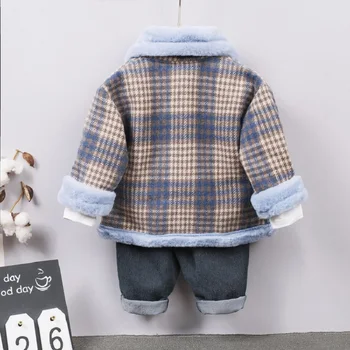 Zimné detské detské oblečenie, bundy, detí, teplé oblečenie, chlapec plus bunda fleece bunda, plyšové stierka 9 m,-4t-taktné
