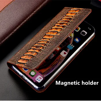 Pštrosie pravej kože magnetické telefón taška držiteľa karty pre Xiao Poco X3 NFC/POCOphone F1/Xiao POCO F2 Pro puzdro kryt prípade