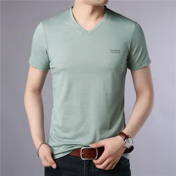 6259-rukávy T-shirt muž 2020 lete novej pánskej pol-rukávy t-shirt voľné trend klesnutie tričko