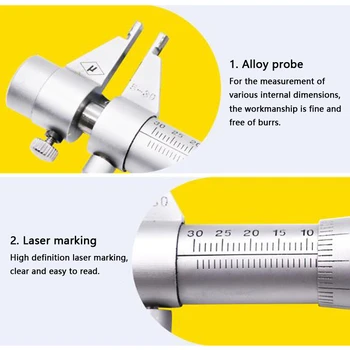 Vnútorný priemer mikrometer strmeň 5-30 mm merací nástroj špirála mikrometer na meranie nástroj merania analýza nástrojov