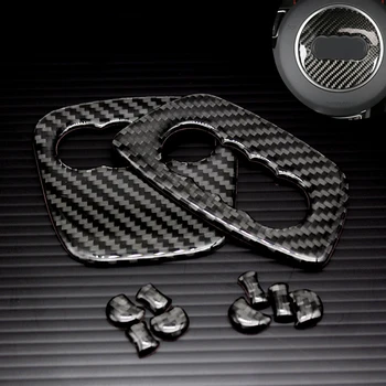 Pre Audi Q5 A4 A3 A6 Q3 Q7 5PCSCarbon Vlákniny Volante Vozidla Panel Logo Rám, Kryt Nálepky