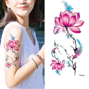 Nový 36 Listov 3D Vodotesné Dočasné Kvety Tetovanie Pre Ženy, Dievča, Body Art Rukáv DIY Nálepky Lesk Tetovanie Krásu Exotickej
