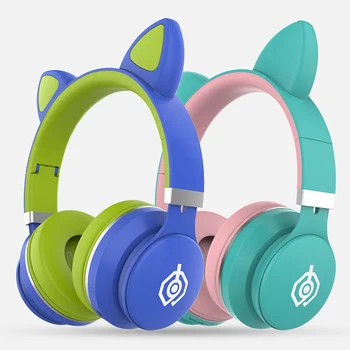 Bluetooth 5.0 kontrast Farieb Bezdrôtový headset LED Mačka Uší Potlačením Hluku slúchadlá, Podpora TF Kariet 3.5 mm Konektor pre xiao