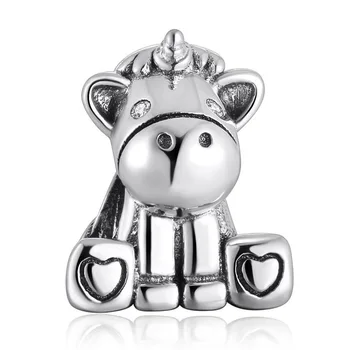 Autentické S925 Perličiek DIY Šperky Animale Unicorn Charms fit Lady Náramok Náramok