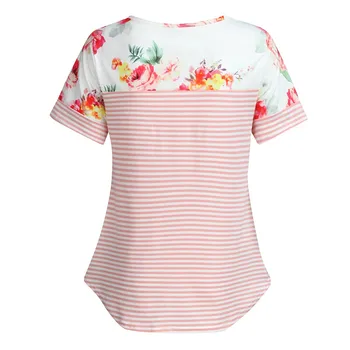 SAGACE Elegantné Ženy Tehotné Prekladané Kvetinový Tlač Tričko Dojčenie Oblečenie v Materstve Dámy Topy Letné Oblečenie