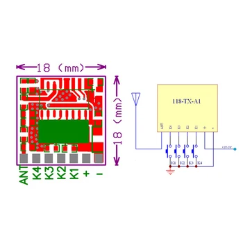 Rubrum 5 ks 433MHz Univerzálny Bezdrôtový RF Vysielač Učenie Kód 1527 Kódovanie Modul 433Mhz Diaľkové Ovládanie Spínač Pre Arduino