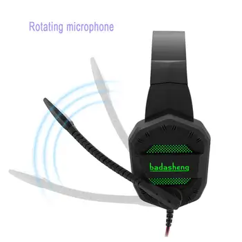 Badasheng 7.1 Priestorový Zvuk kanálový USB Herné Headset Káblové Slúchadlá Mikrofón Ovládanie Hlasitosti Potlačením Hluku LED pre PC Gamer
