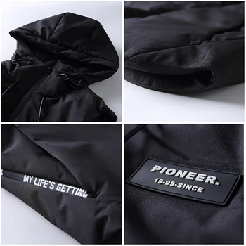 Pioneer Tábor jeseň zimná vesta pre mužov značky odevy bez rukávov bundy mužskej kvality kapucňou Bavlna-Čalúnená vestu AMF705168