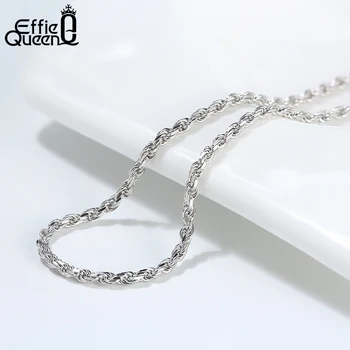 Effie Kráľovná Talianskych 1.2mm1.5mm 1.7 mm Diamant-Cut Lano, Reťaz Náhrdelník 40 cm-60 cm 925 Silver Žena Muž Šperky Darček DSC29