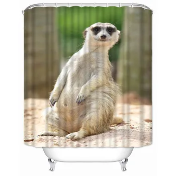 Musife Vlastné Kvalitné Meerkat Sprchový Záves Nepremokavé Kúpeľňa Polyester Textílie Kúpeľňa Opony