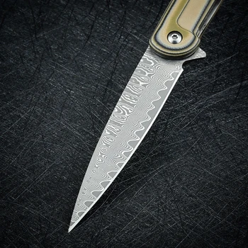 Vysoká Tvrdosť VG10 Damasku Oceľové Skladacie Čepeľ Noža Vonkajšie Nástroje Prežitie Lovecké Nože Taktické sebaobrany Vreckové Nože