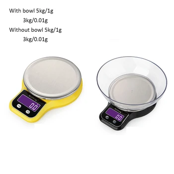 Digitálna Kuchynská váha 5 kg/1g 3 kg/0,1 g LCD Potravín Elektronické Váhy 3 Druhy Presnosť Multifunkčné Váženie Stupnice S Misa